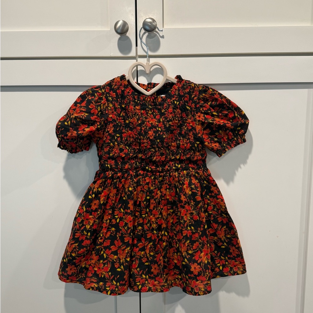 Baby Gap Floral Dress - Black and Orange